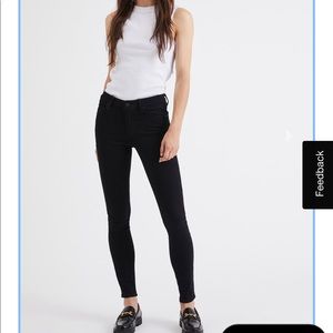 Neuw Bowery Mid Rise Skinny Blacksilk